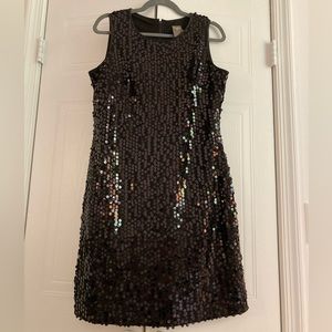 Taylor Dresses Black Stretch Sequin Sheath Dress - Size 10